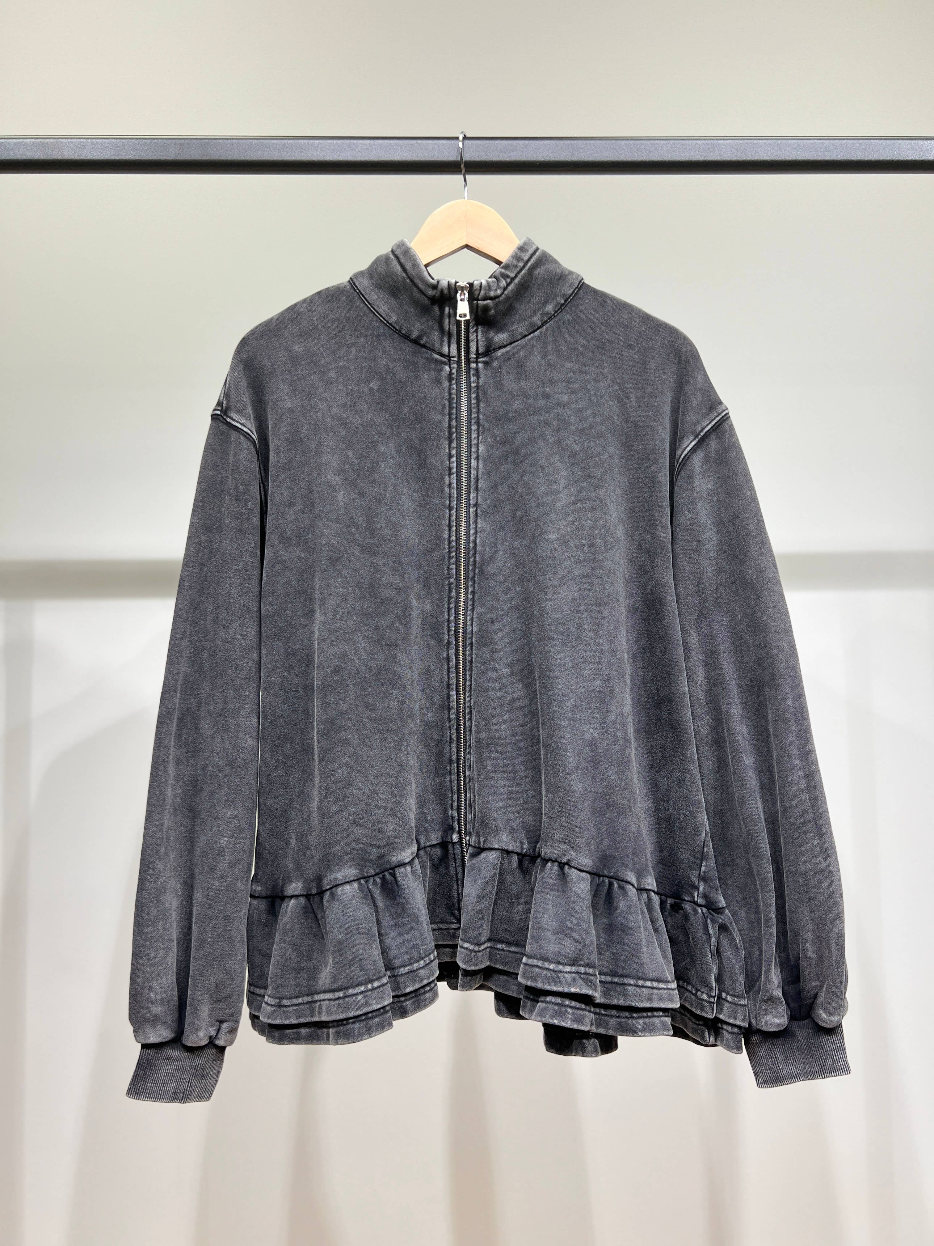 L'Emotion - Venta al por mayor Chaqueta - Mujer - Chaqueta con cremallera, cuello alto, efecto desteñido, volantes en el bajo, 100% algodón.5