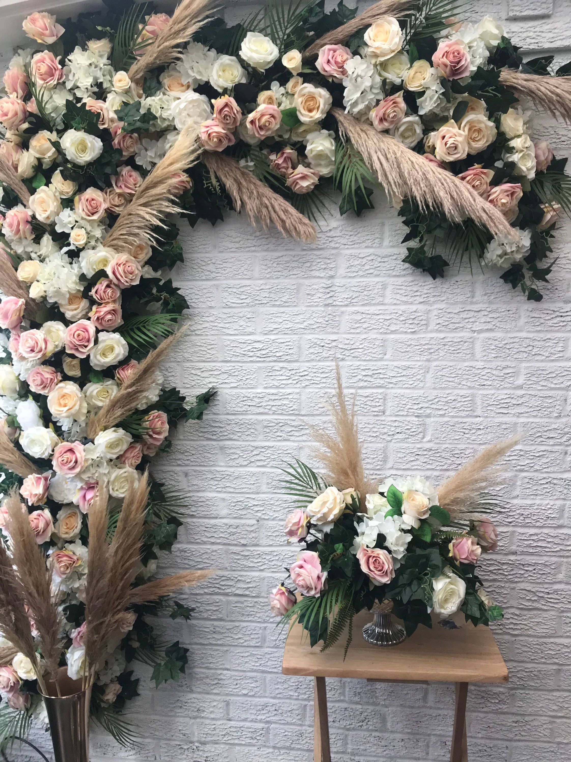 IVY CRUZ – Arco de bandeirinhas por atacado – Pampas Garland, Grinalda de Flores de Pampas, Flor de Casamento3