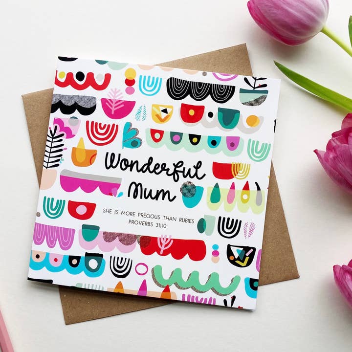 Wonderful Mum Card - Christian Mother's Day Card for wholesale by Hope and Ginger