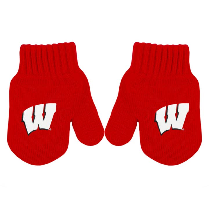 Wisconsin Badgers Infant and Toddler Winter Mittens for wholesale by Creative Knitwear