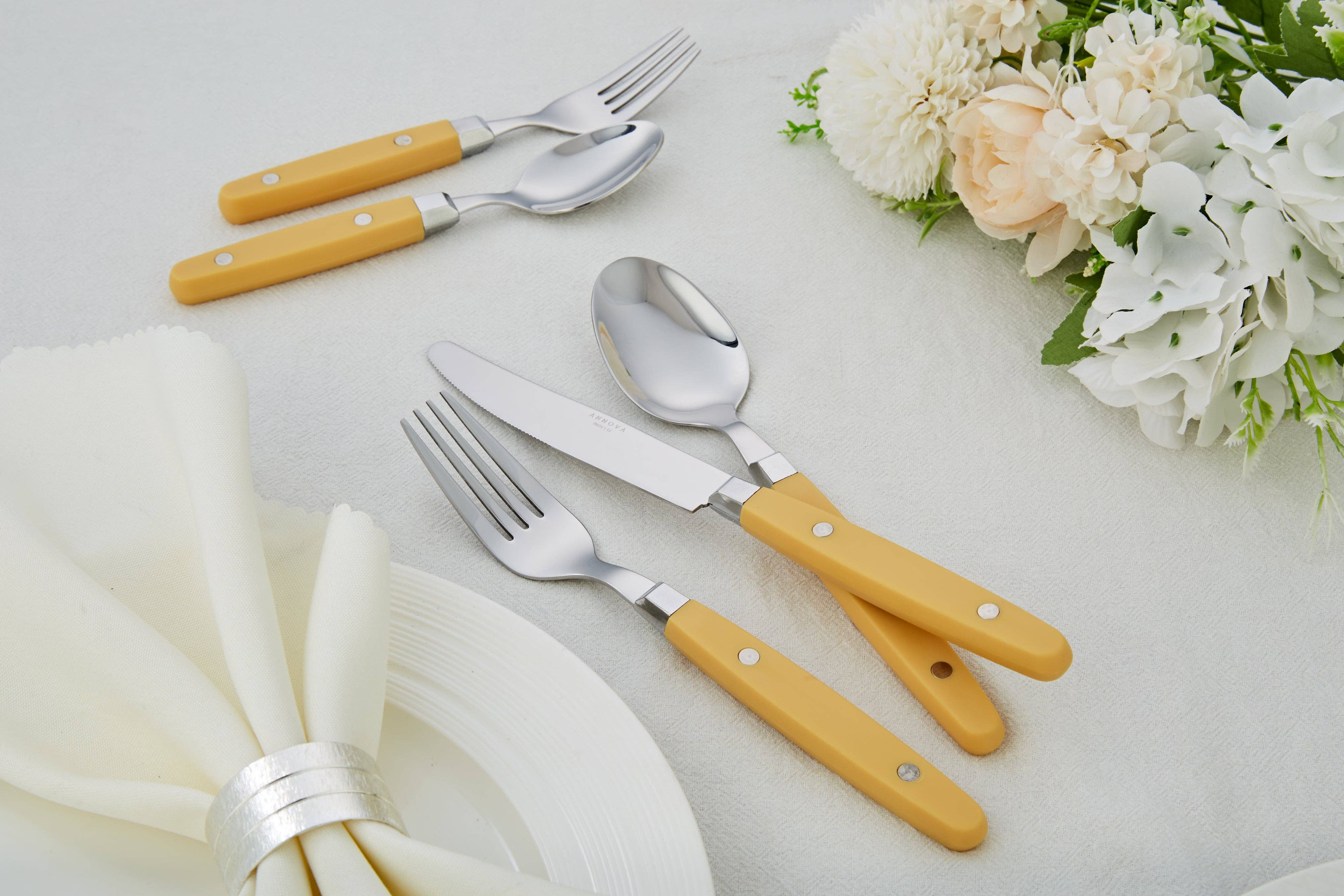 ANNOVA - Venta al por mayor Conjunto de cubiertos - Juego de Cubiertos Retro ANNOVA de 20 Piezas111