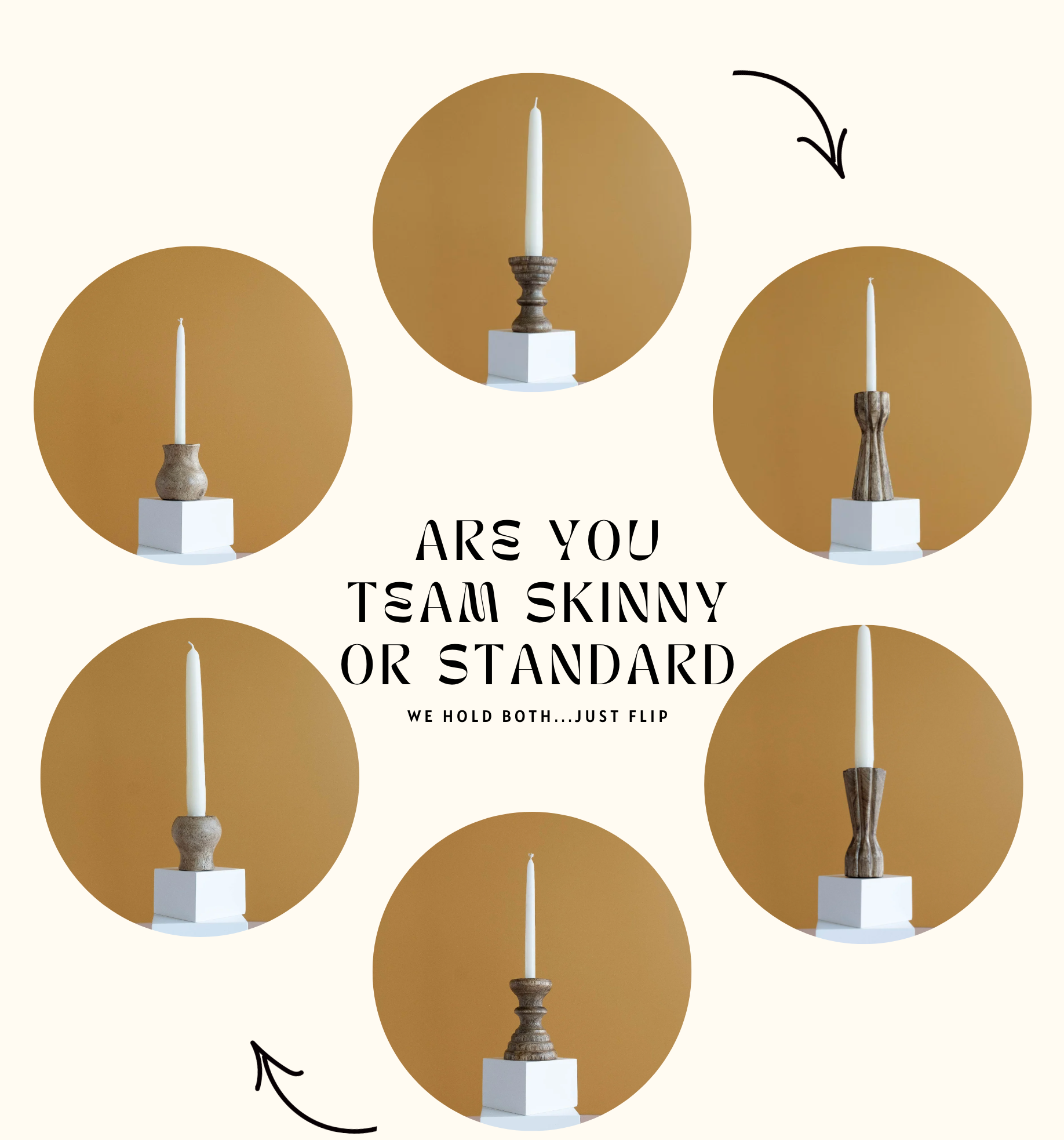 Made Market Co. - Vente Bougeoirs - Ensemble de 3 bougeoirs réversibles pour bougies fines et standard6