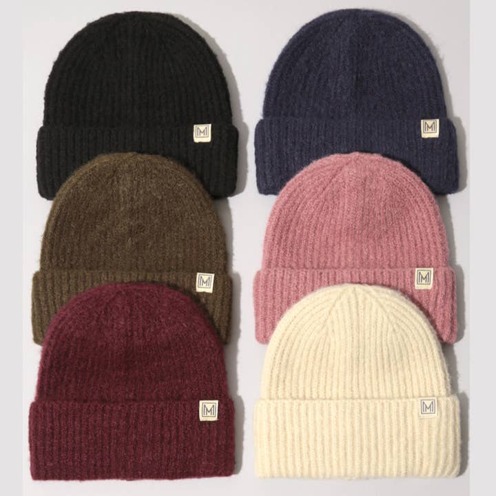 Berretto in maglia a coste morbide invernale con risvolto per la vendita all'ingrosso da parte di Fashion City
