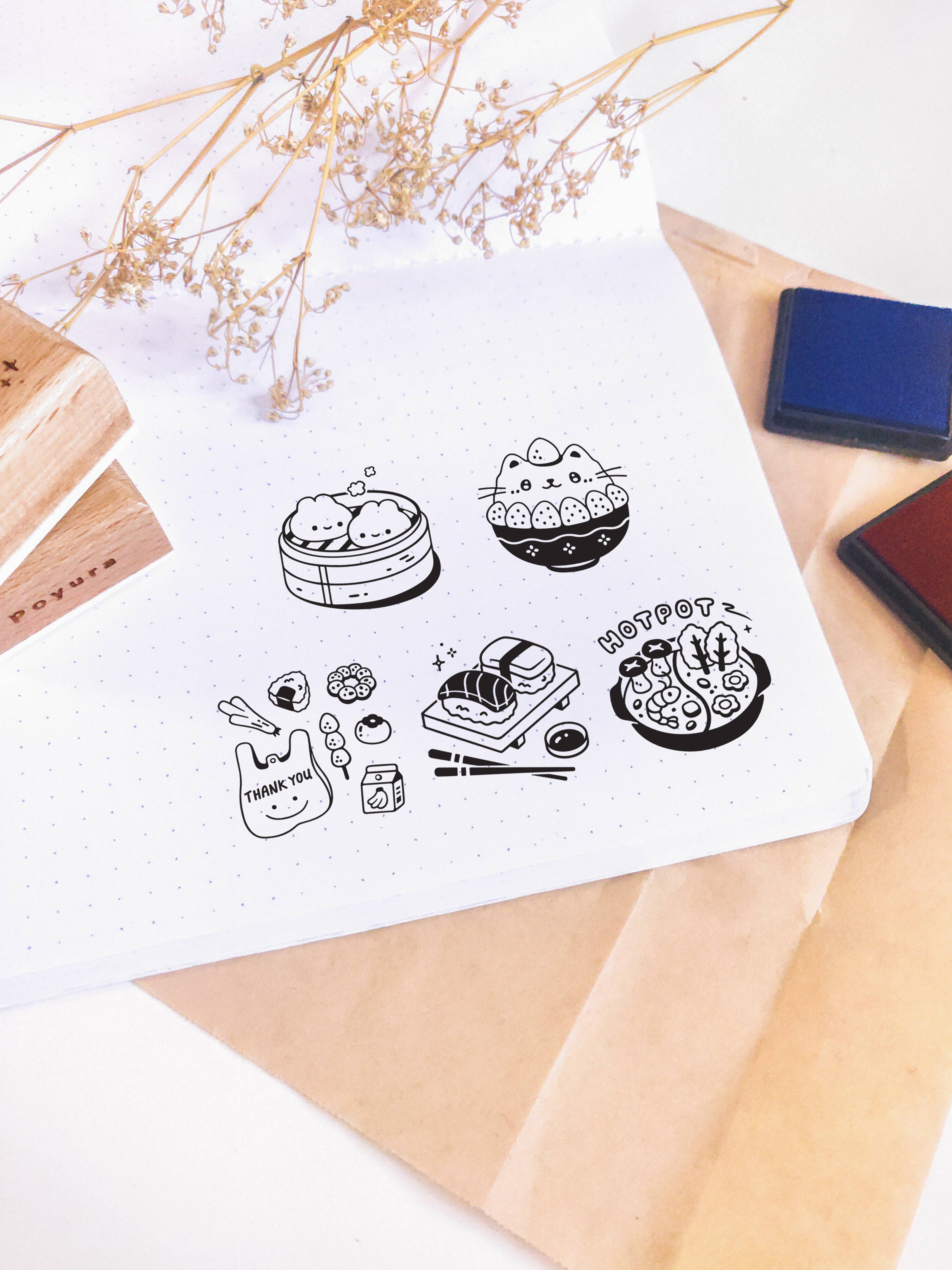 Poyura - Wholesale Rubber/Decorative Stamp - Sushi Wooden Stamp5