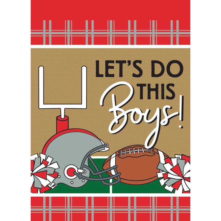 π² Garden Football In Ohio Red & Gray Flag for wholesale by Dicksons