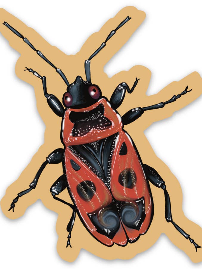"Fire Bug" Sticker By Tamar Phillips for wholesale by arteesian