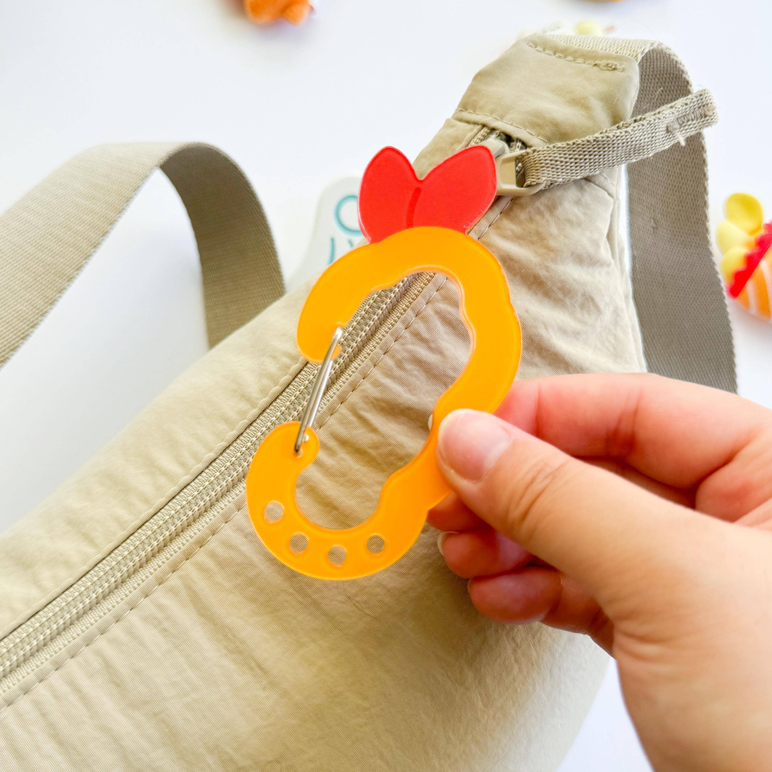 PekoPuff - Wholesale Keychain - Women's - Tempura Fried Shrimp Acrylic Carabiner Trinket Keychain Hold2