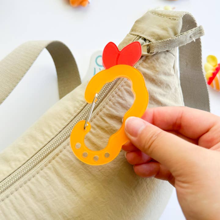 PekoPuff - Wholesale Keychain - Women's - Tempura Fried Shrimp Acrylic Carabiner Trinket Keychain Hold2