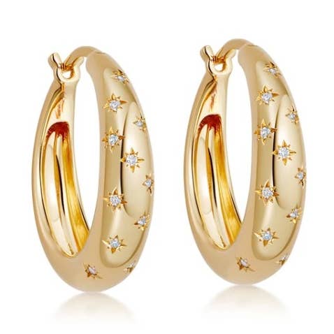 0.4Ct Gold Huggies earring, Anniversary Gifts, Gift for her for wholesale by OISHI DIAMONDS