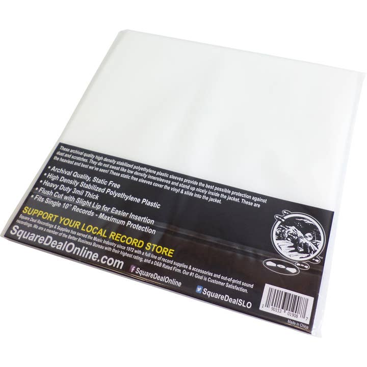 Square Deal Recordings & Supplies - Wholesale Music Accessory - 10" LP Inner Sleeve - High Density Polyethylene - Heavy Duty1