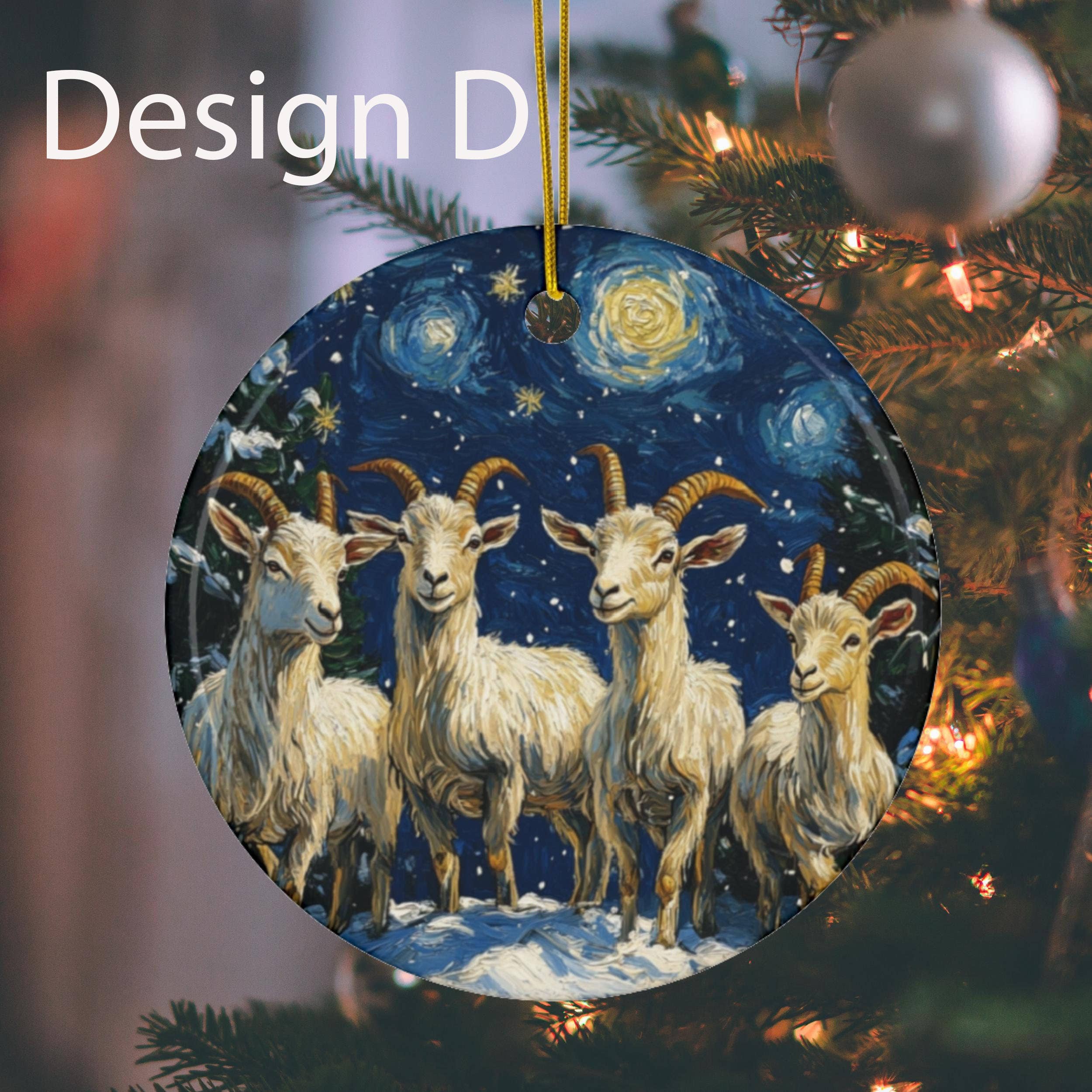 TMLECOM LTD – wholesale Ornament – Christmas Goat Xmas Tree Ornament, Goat Lover Keepsake Gift3