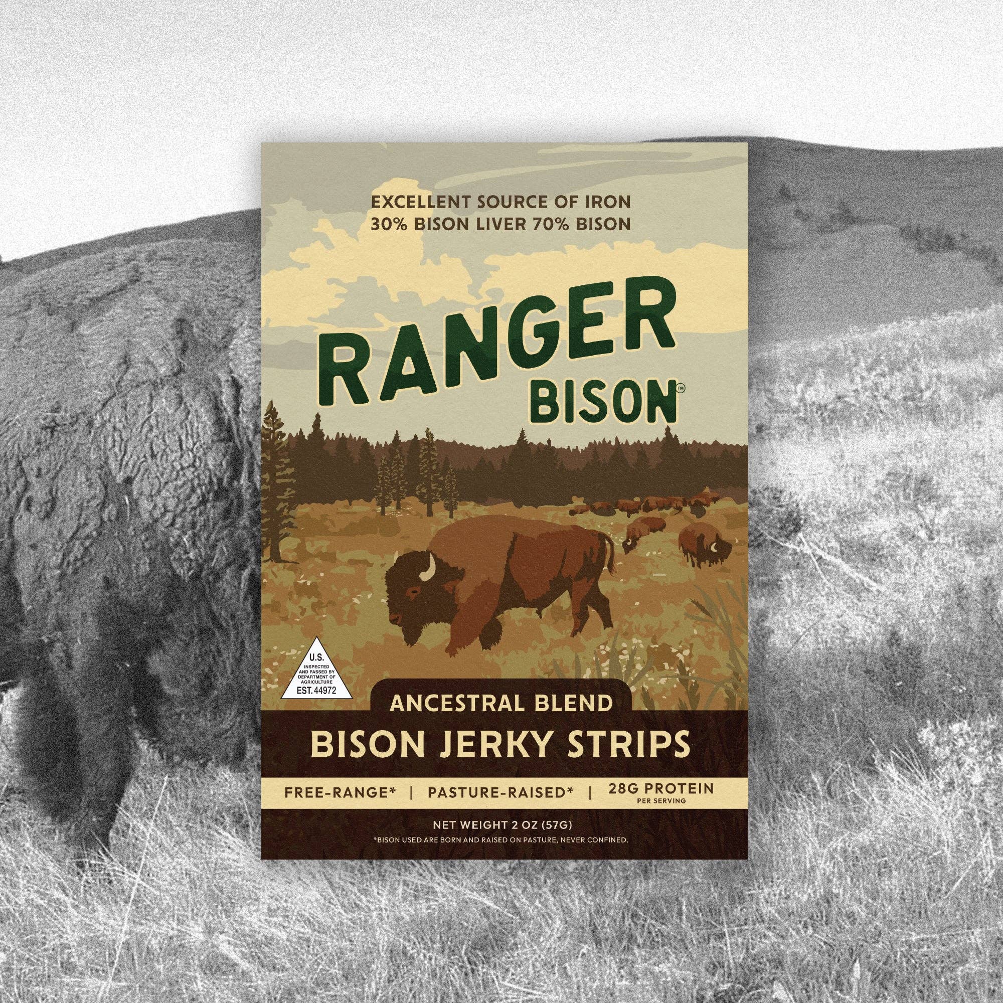 Ranger Bison - Wholesale Jerky - Ancestral Blend Bison Jerky Strips (2 oz)2