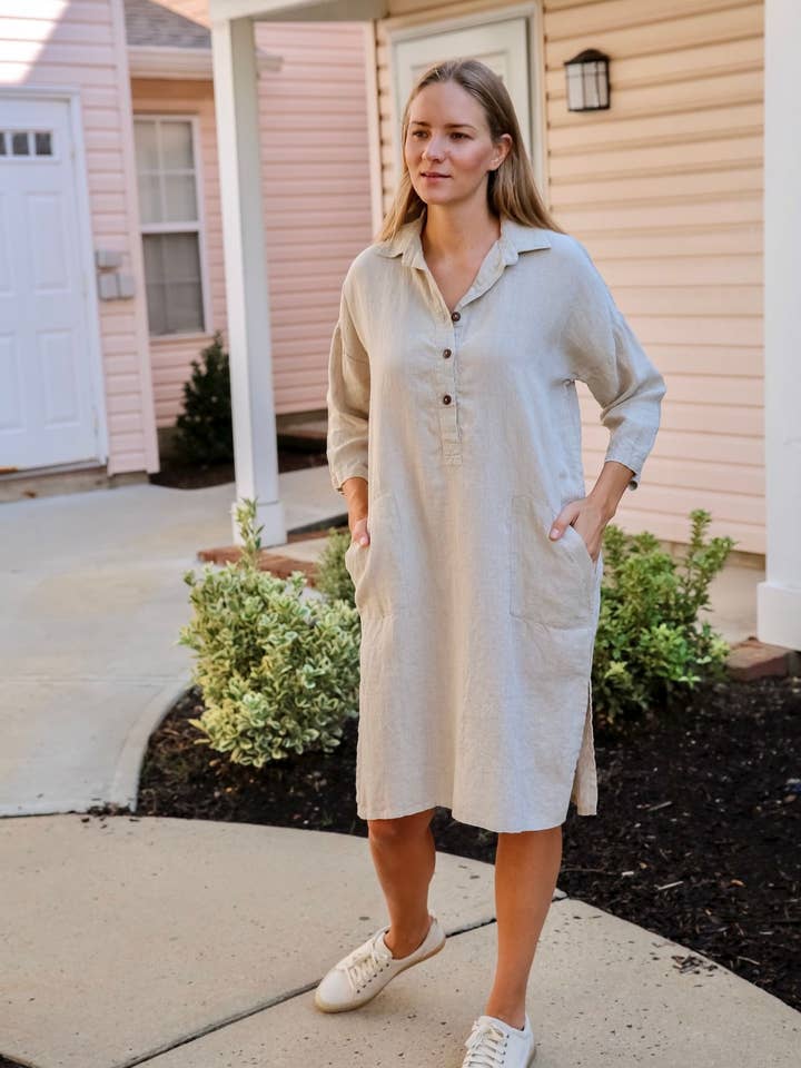 Linen Midi Dress for wholesale by VIKOLINO