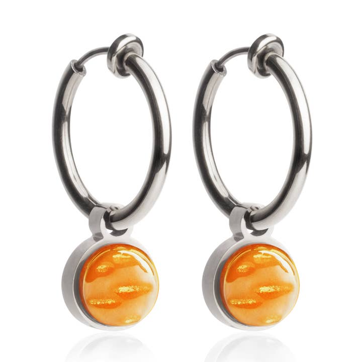 Auriculares Mix&Match com pendente • Amarelo prateado/açafrão • 18 mm por atacado de ALEXASCHA