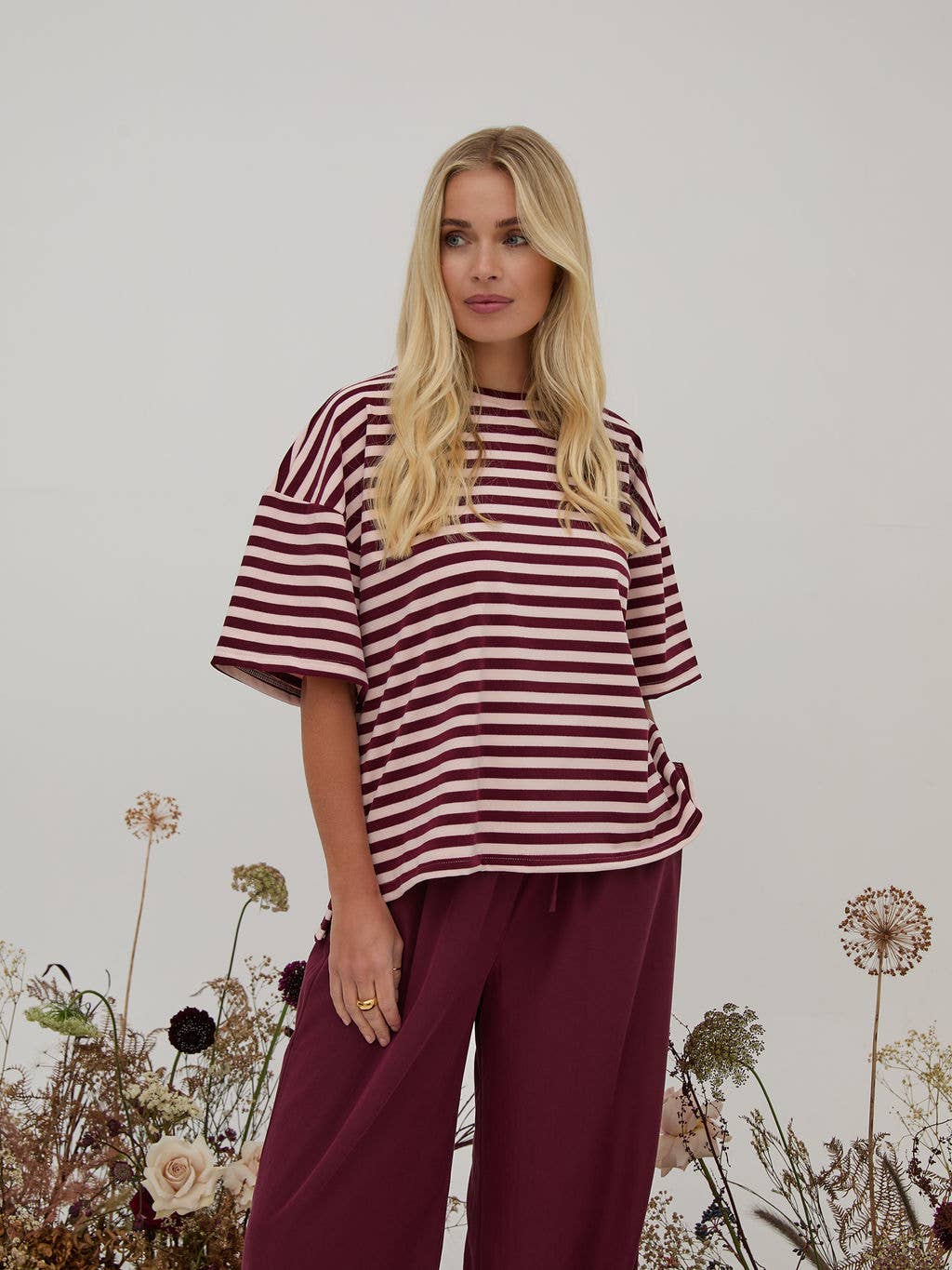 Fika - Vendita all'ingrosso Maglietta - Donna - Maglietta a righe A-Line super morbida premium di Sara0