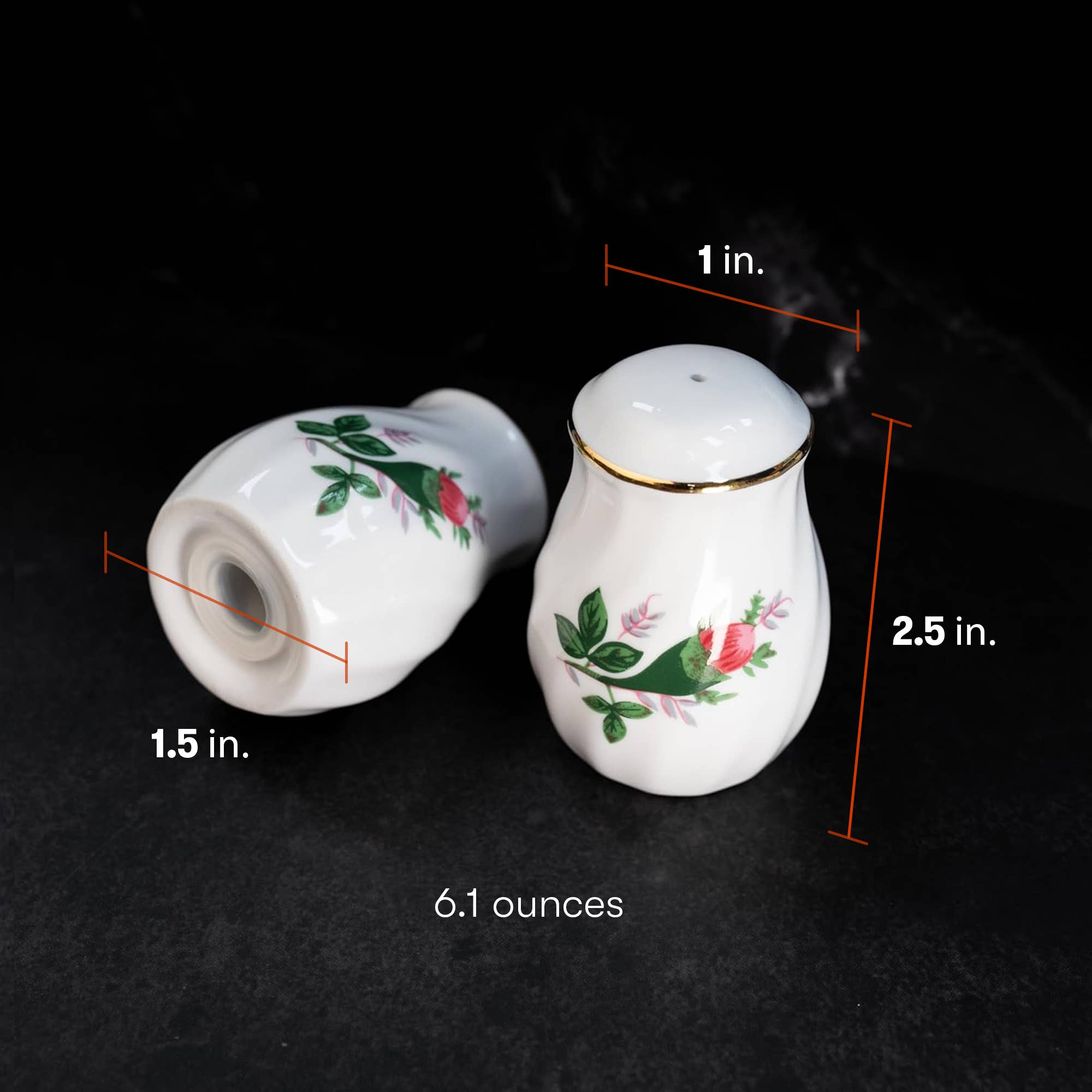 Lynns - Wholesale Salt & Pepper Shaker Set - *Floral Porcelain Salt & Pepper Set, Elegant Vintage5