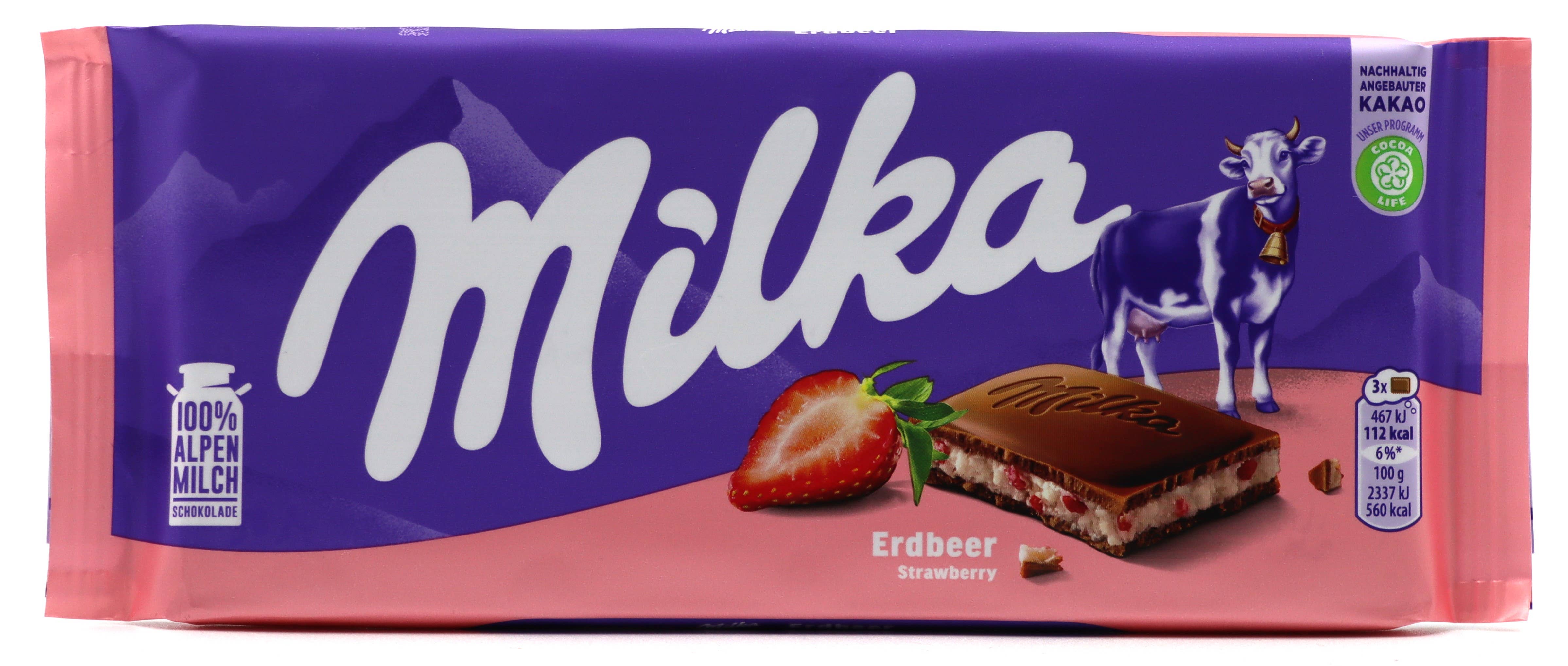 Grandpa Joe's Candy Shop – wholesale Chocolate – Milka Strawberry 100g, 22ct0