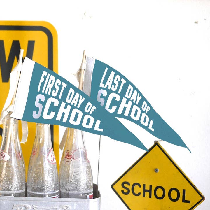 First Day Last Day School Grade Pennant - SKY BLUE for wholesale by The Letterman Co