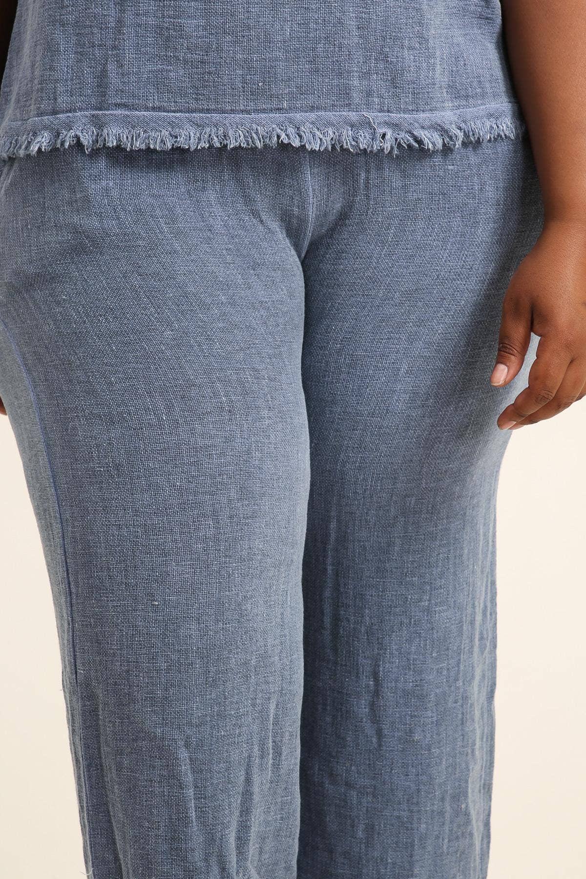 Lea & Luc - Grandes Tailles - Wholesale Pants - Women's - Plus size linen trouser SKU 999810