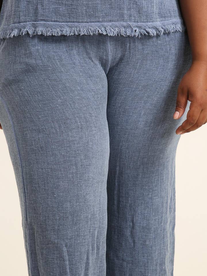 Lea & Luc - Grandes Tailles - Wholesale Pants - Women's - Plus size linen trouser SKU 999810