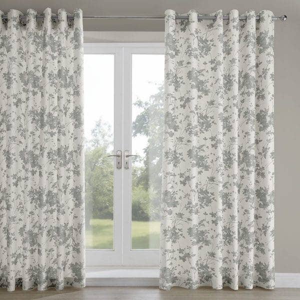 Sula Grey Printed Fabric Lined Curtains for wholesale by TEXTURED LIVES