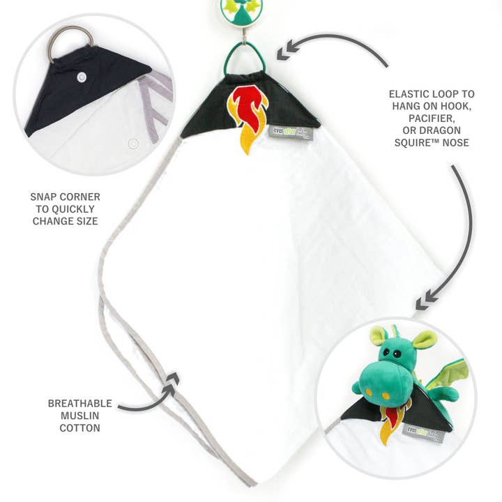 Ever After Baby - Vendita all'ingrosso Peluche - Bambini e neonati - Peluche Dragon+Panno Allattamento Mussola Burp Teal9