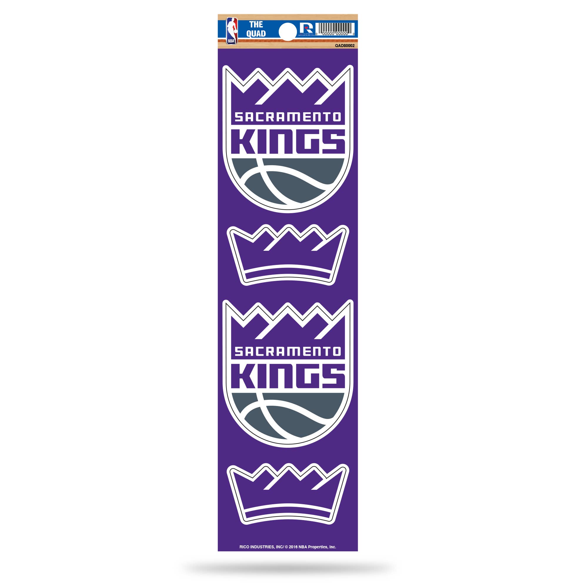 Rico Industries - Wholesale Car Decorative Charm - Unisex - NBA Basketball Sacramento Kings  Quad Decal0