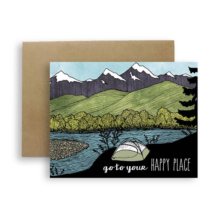 Red Umbrella Designs - Wholesale Everyday Greeting Card - Happy Camper Greeting Card0