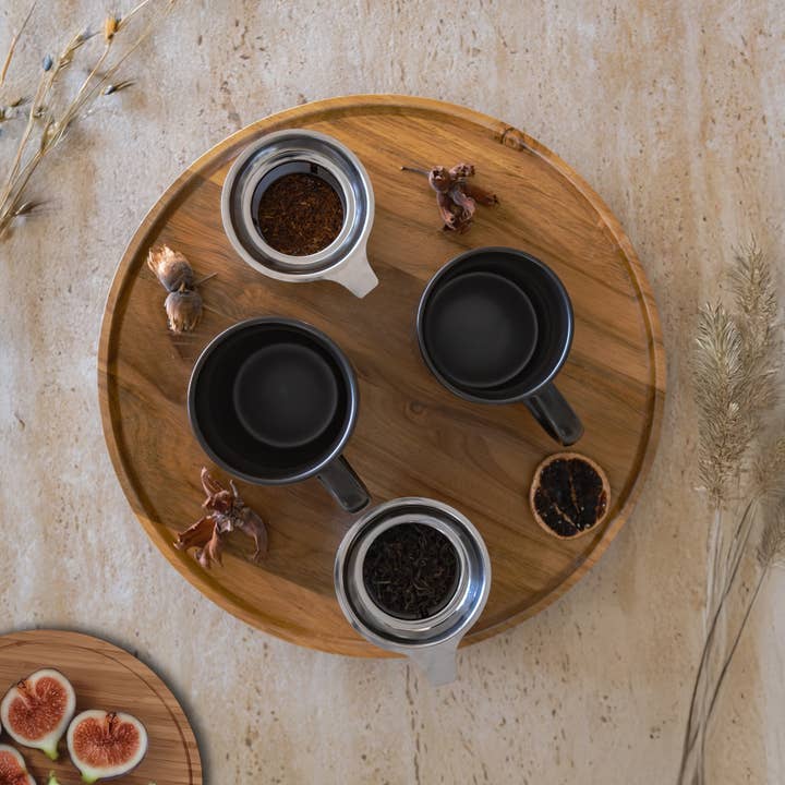 Ogo living - Wholesale Tea Pot - Juliet 300ml black stoneware teapot with wooden lid1