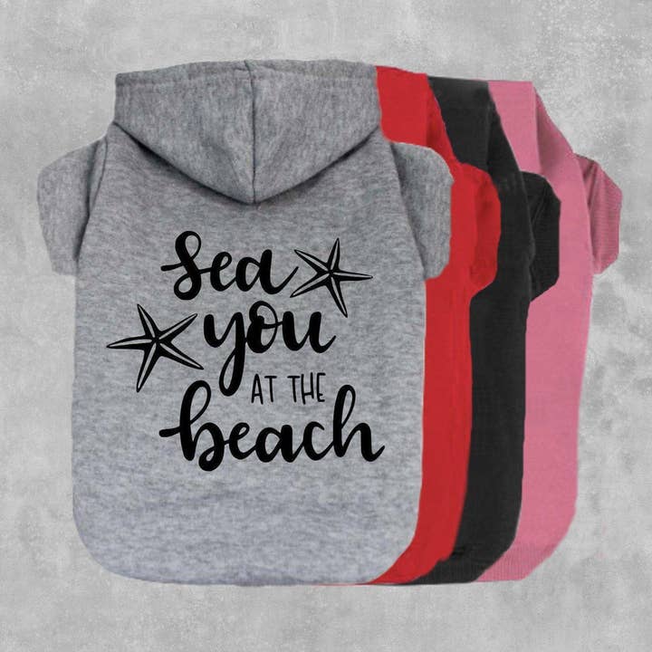 Moletom com capuz para cães Sea You At The Beach por atacado de The Honest Dog Company