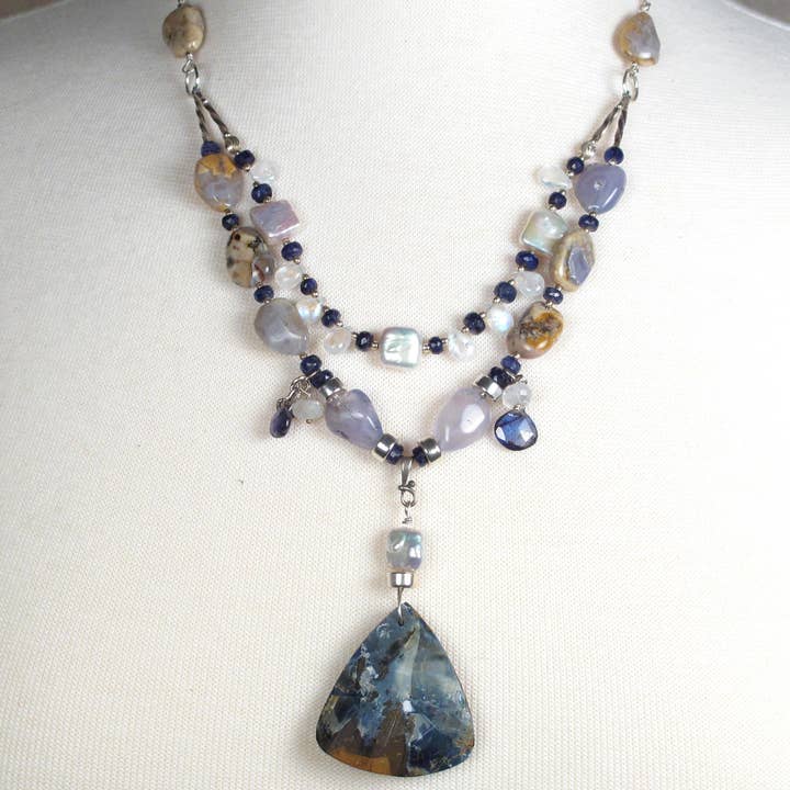 Australian Boulder Opal Pendant And Pearls for wholesale by RitterRoss Designs