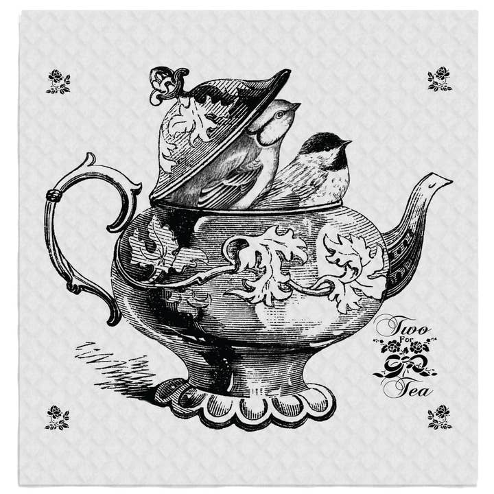 Avery Lane Gifts - Wholesale Dishcloth - Tea Pot Birds, SWEDISH DISH CLOTHS0