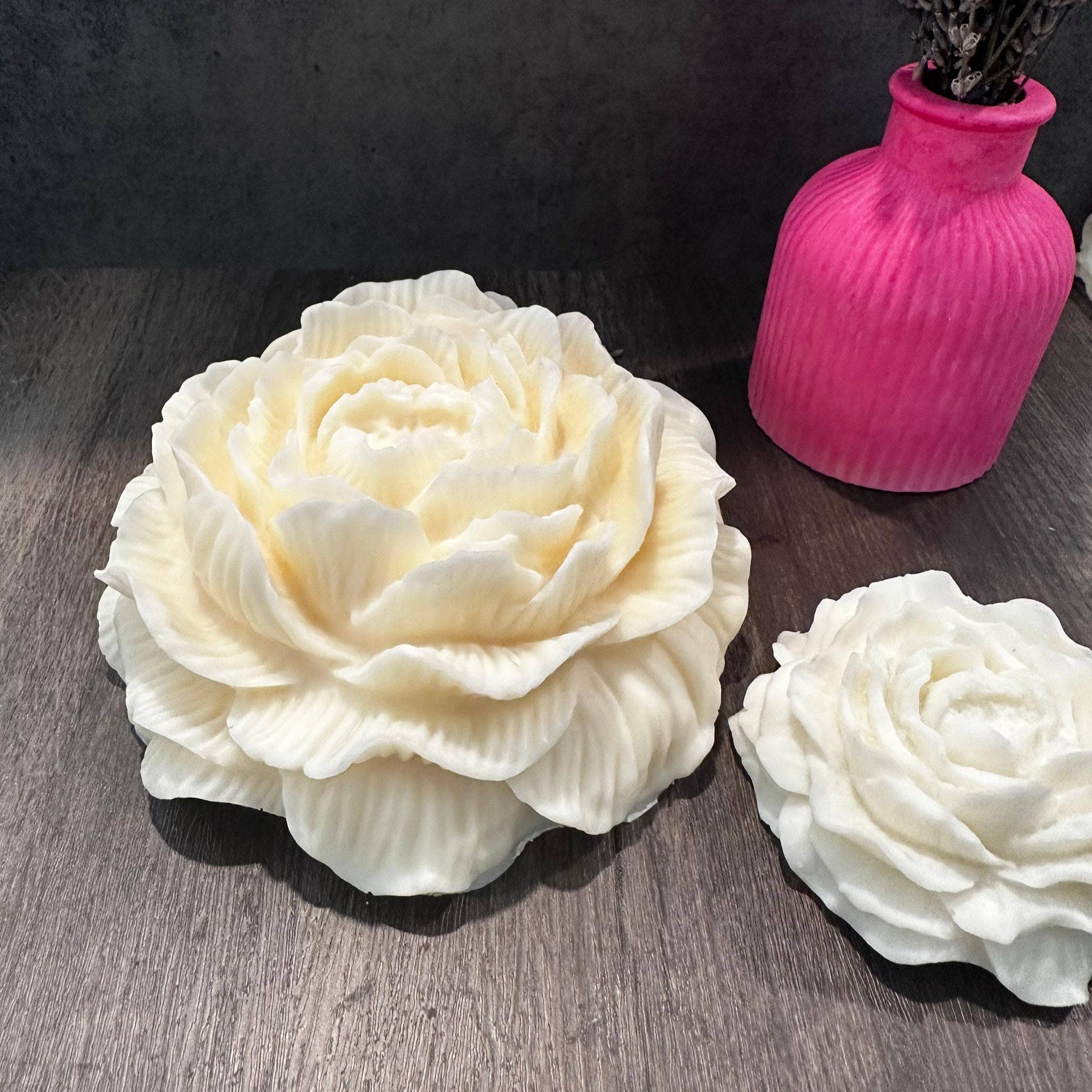 Karly’s Candles - Wholesale Novelty Candle - Peony Flower Candle Favor: Soy Wax, Wedding & Shower Gift5
