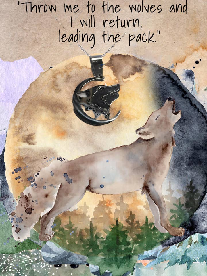Wolf: Card With Wolf Necklace for wholesale by Angel Sayings