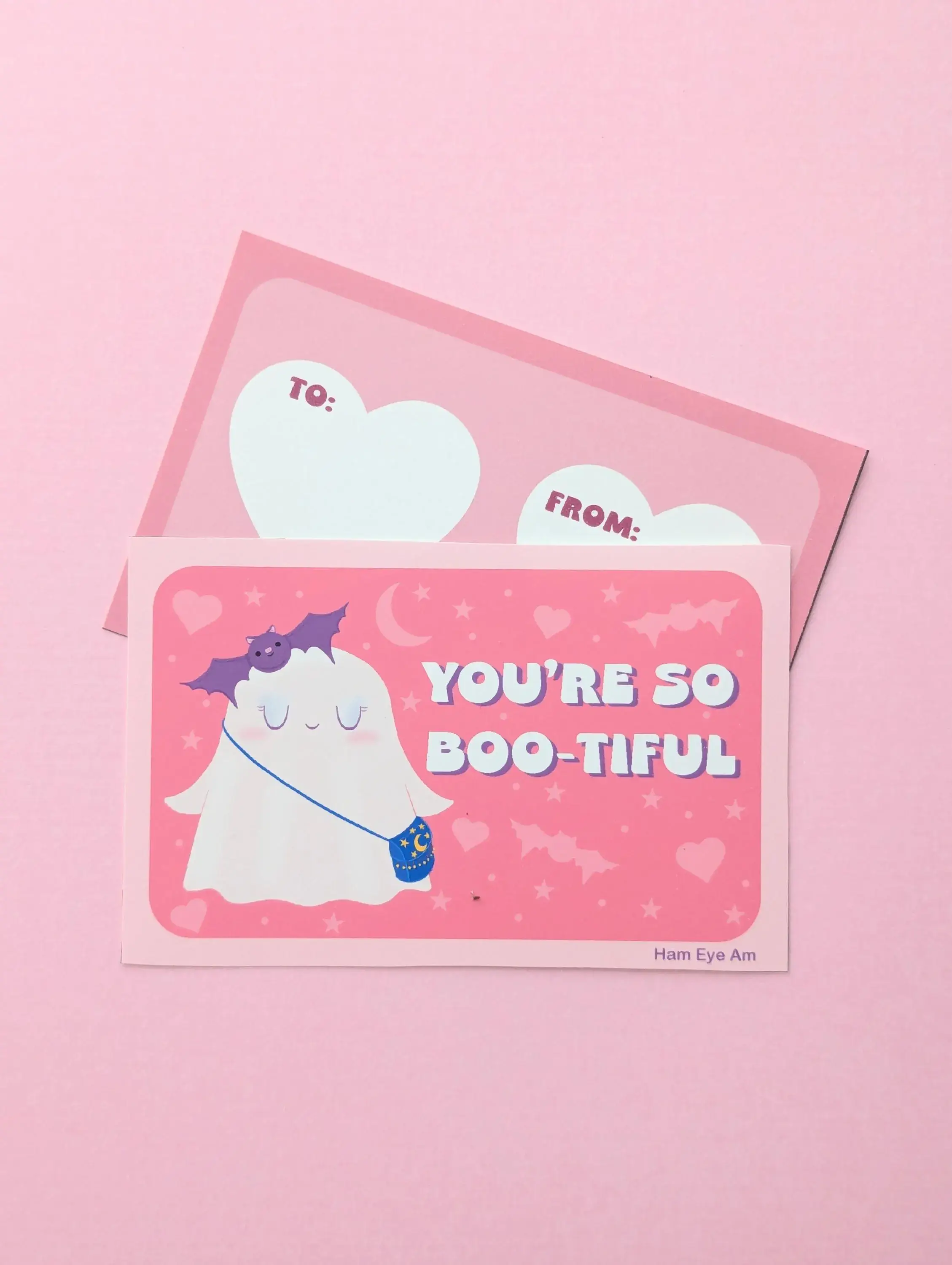 Ham Eye Am - Wholesale Valentine's Day Card - Cute Ghosties Valentine's Exchange Cards2