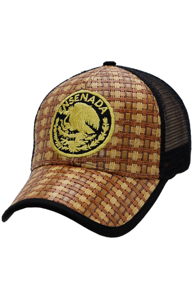 Cap Zone - Wholesale Trucker Hat - Unisex - Ensenada Embroidered Charra Straw Baseball Cap0