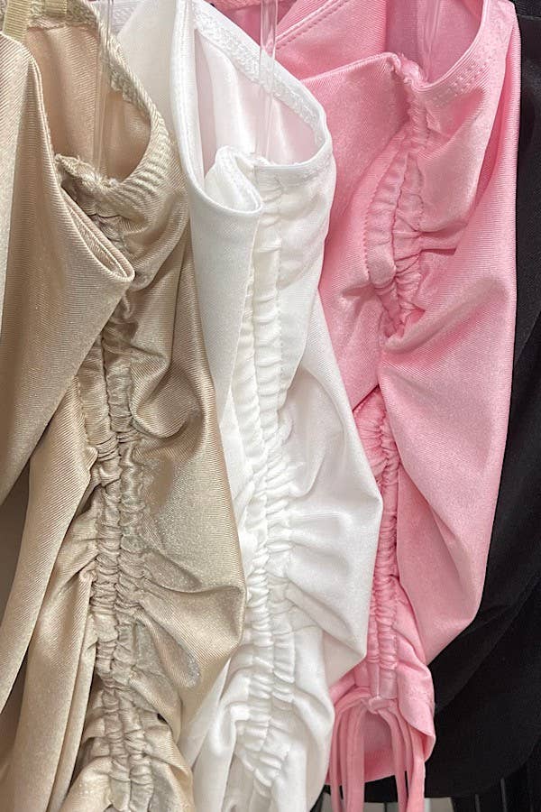 Curve Market - Wholesale Camisole - Women's - PLUS SIZE COWL NECK SIDE RUCHED CROP CAMI2