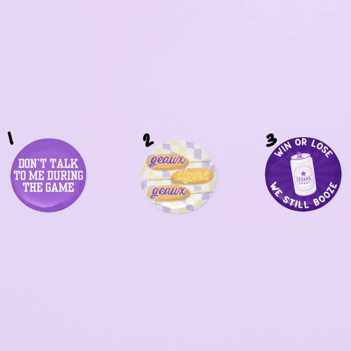 Boutons Jour de Match | 3 Options pour la vente par GameDayDrips