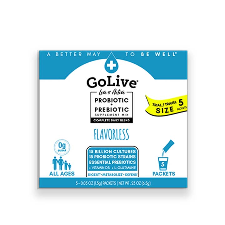 GoLive & Lively Wellness - Wholesale Oral Supplement/Vitamin - Flavorless Synbiotic (Probiotic + Prebiotic) 5-Ct