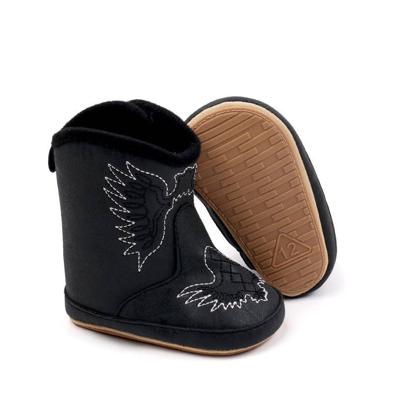 Kids Charm Online - Wholesale Booties - Baby - Black pleather baby  boots with velcro. MY3167B5