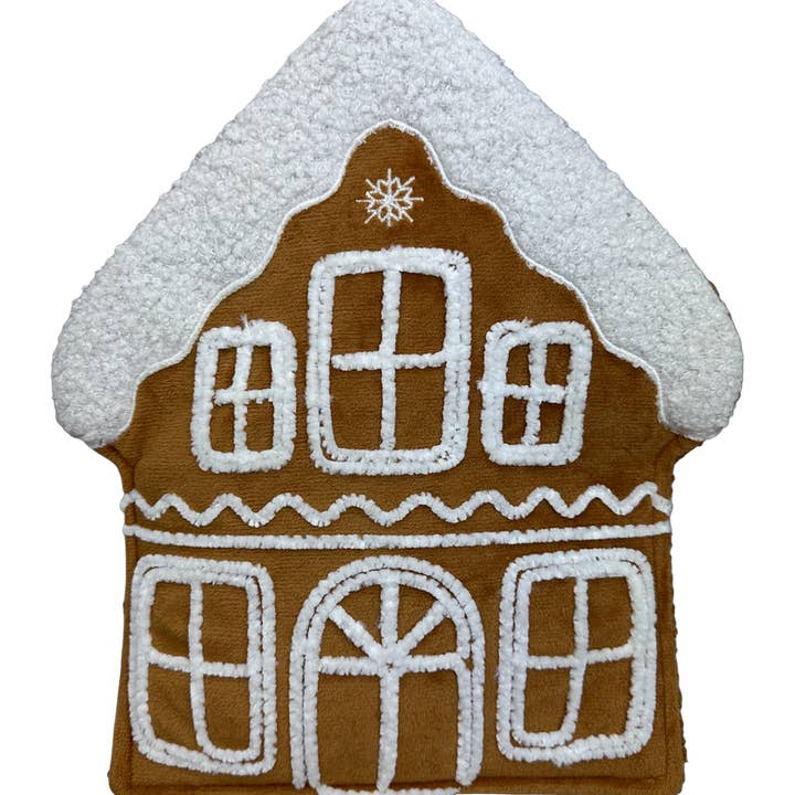 H12xW11xD2 Brown and White Plush Gingerbread House 86364BNWT for wholesale by Trendy tree