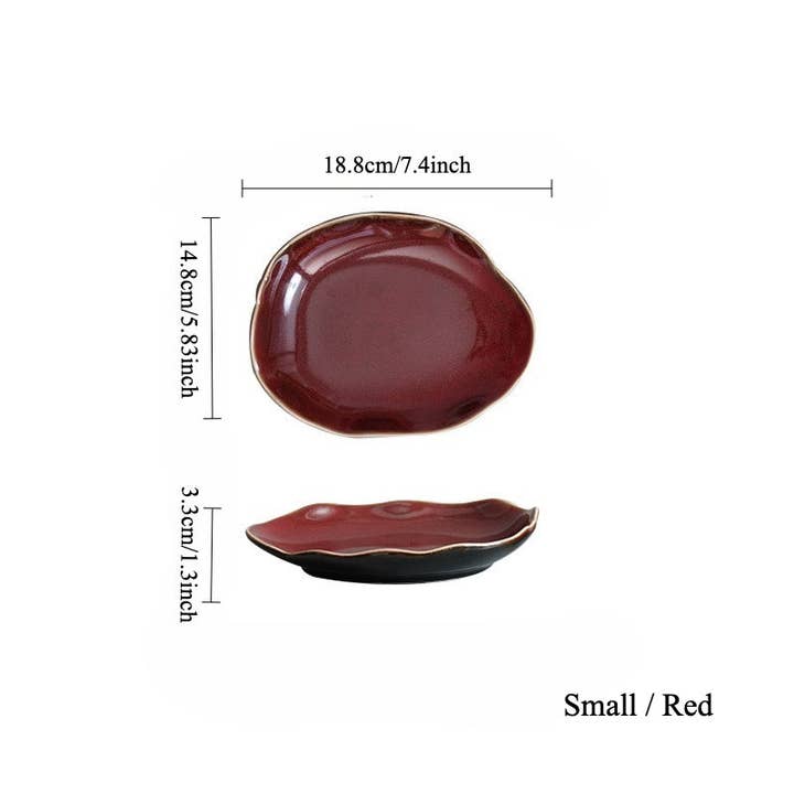 Gohobi (We cover U.S. import duties) – wholesale Dinner plate – Gohobi Vintage Kiln-Change Irregular Plate1