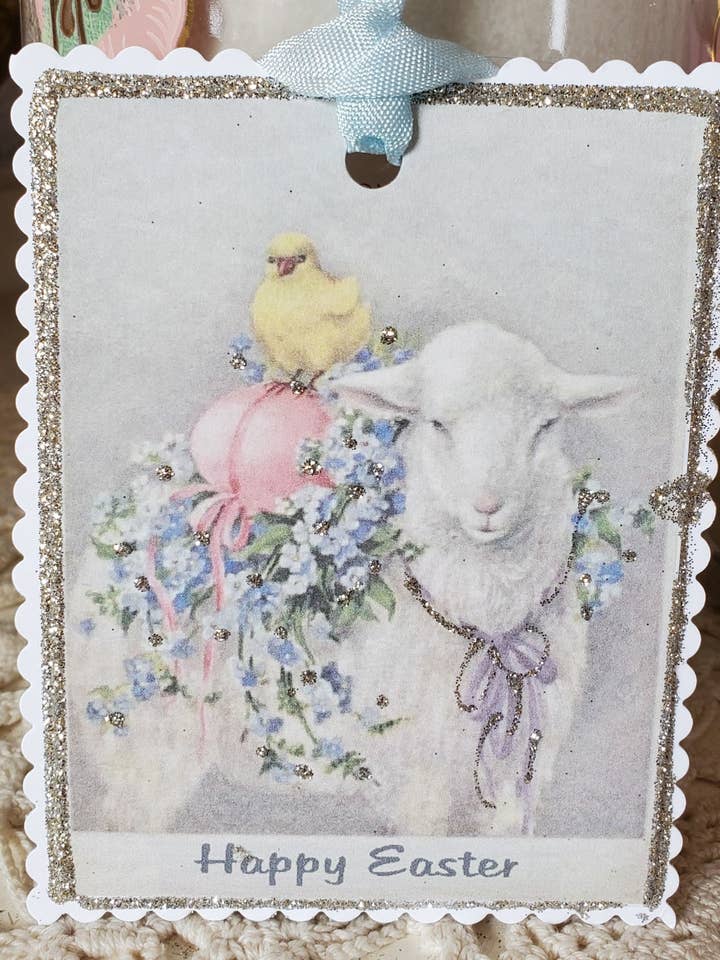 Easter Chicks Lamb Forget Me Knots Gift Tag for wholesale by Little Heart Designs