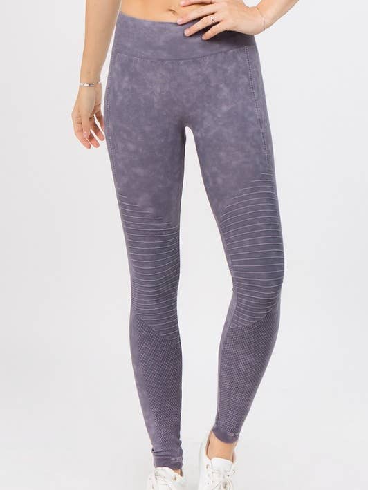 Vintage Wash Moto Detailed Leggings 1877 for wholesale by Yelete