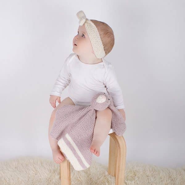 Wool Couture Company - Wholesale Knitting/Crochet Supplies - Mabel Bunny Baby Comforter Knitting Kit3