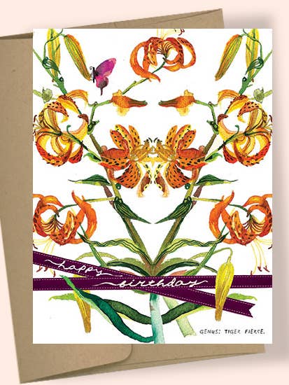 BOTANICUS TIGER WATERCOLOR GREETING CARD for wholesale by Studio Masha D'yans