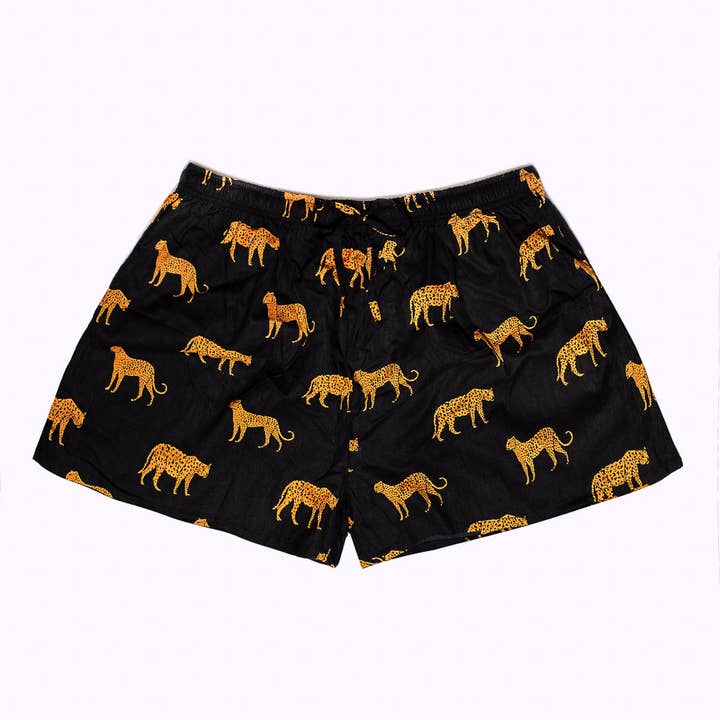 "Feel Good" KIKOONI Shorts "sort leopard" for engroshandel hos kikooni