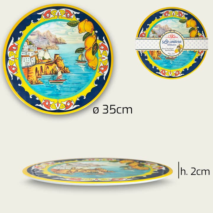 Rond Laag Bord La Costiera Positano In Melamine voor wholesale door ARCA ITALY