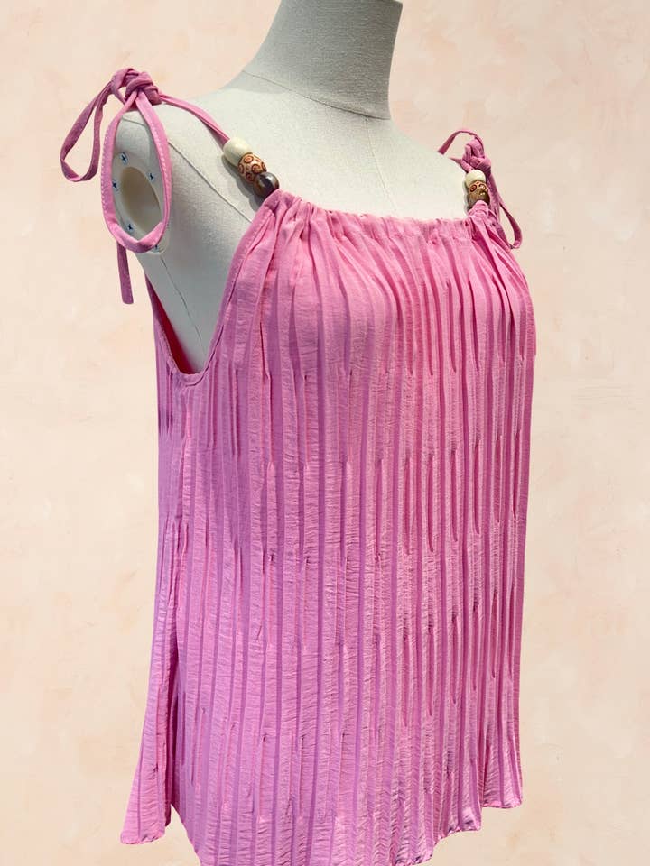 AMARIA - Wholesale Blouse – Women’s - Pleated top with thin straps - Viscose - 02146