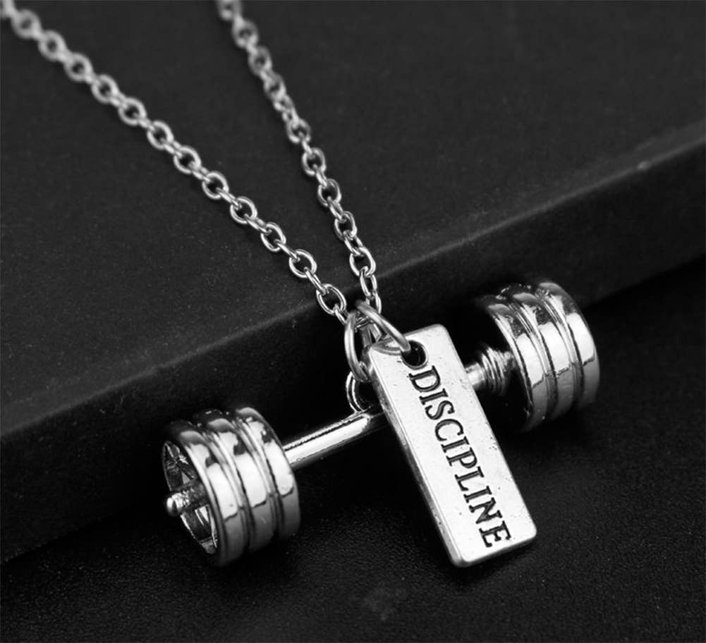 Fennco Styles – Engroshandel Halskæde med vedhæng – Discipline Dumbbell Fitness sølv vedhæng halskæde0
